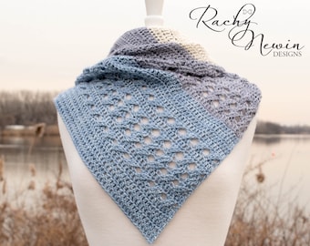 Crochet shawl pattern, crochet pattern, shawl pattern, crocheted shawl, triangle crochet shawl, shawl pattern crochet, With a Twist Shawl