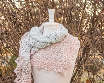 Mended Hearts Shawl, crochet shawl pattern, crochet pattern, shawl pattern, written pattern, triangle shawl, textured crochet shawl