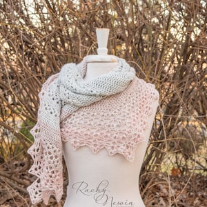 Mended Hearts Shawl, crochet shawl pattern, crochet pattern, shawl pattern, written pattern, triangle shawl, textured crochet shawl