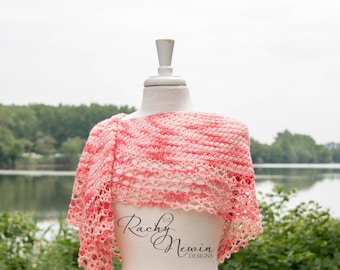 Raindrops on Roses Shawl, crochet shawl pattern, crochet pattern, shawl pattern, crochet shawl, shawl crocheted with beads, crescent shawl