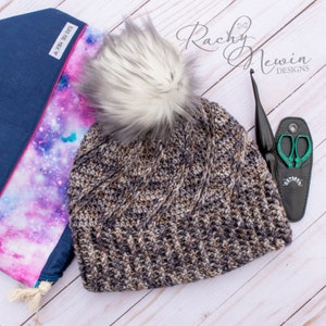 Whirlwind Beanie, crochet hat pattern, crochet pattern, beanie pattern, crochet beanie pattern, textured beanie, hat pattern, furry pom hat