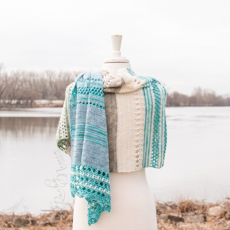 Adrift Wrap, crochet wrap pattern, crochet pattern, wrap pattern, crochet shawl pattern, crochet shawl, shawl pattern, fingering weight image 2