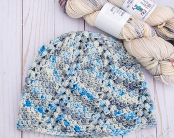 Crochet hat pattern, crochet pattern, beanie pattern, crochet beanie pattern, textured beanie, hat pattern, puff hat, I Believe You Beanie