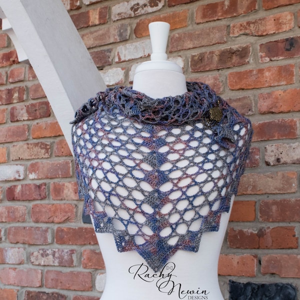 Sylvan Lake Shawl, crochet shawl pattern, crochet pattern, fingering weight shawl pattern, lace crochet shawl, pattern for triangle shawl