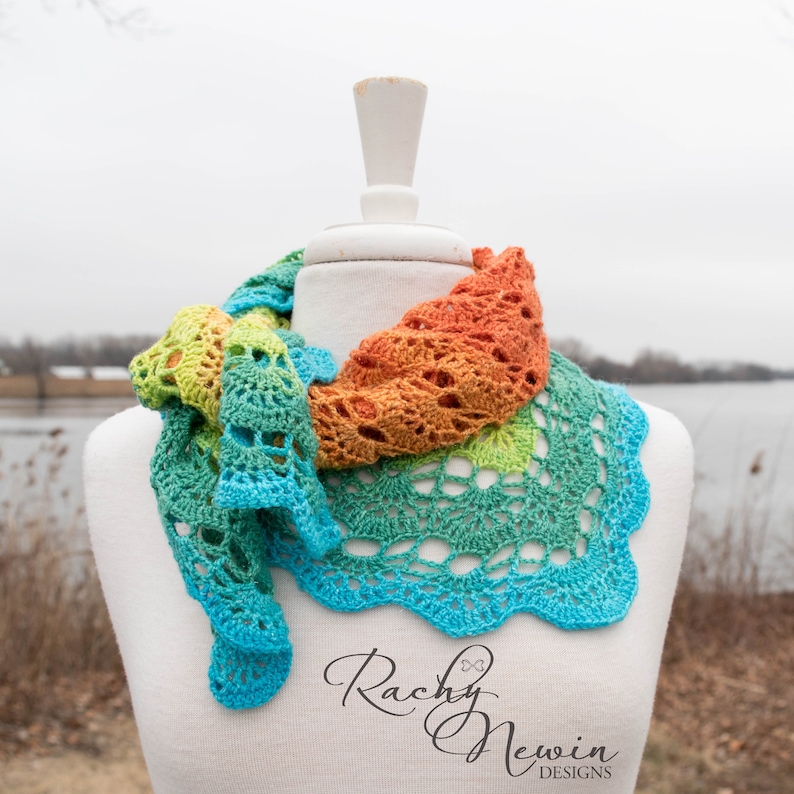 Sugar Plum Shawl, crochet shawl pattern, crochet pattern, shawl pattern, written pattern, charted pattern, charted crochet, triangle shawl imagen 9