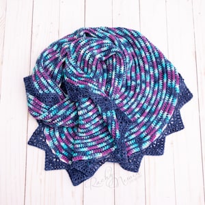 Moonlight on the Water Shawl, crochet shawl pattern, crochet pattern, textured shawl pattern, crochet shawl, pattern for crescent shawl