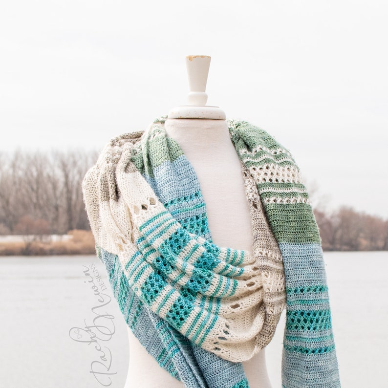 Adrift Wrap, crochet wrap pattern, crochet pattern, wrap pattern, crochet shawl pattern, crochet shawl, shawl pattern, fingering weight image 6