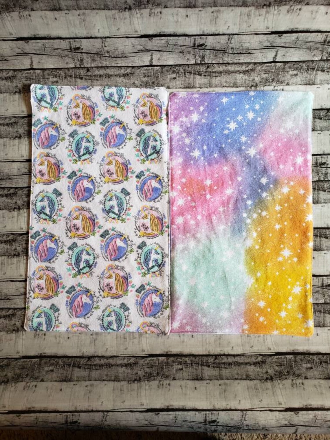 Burp Cloths Set of 2 Etsy