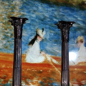 Candelabros corintios grandes de plata de ley 925, magníficos firmados procedentes de un palacio, enormes candeleros antiguos muy exclusivos