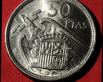 1957年スペイン硬貨50ペセタ - フランシスコ・フランコ、星付き50