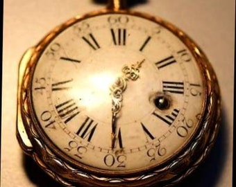 Reloj de bolsillo muy antiguo, oro de ley 18k quilates realeza, magnífica pieza de lujo  y museo S. XVIII Único exclusivo, gran obra de arte