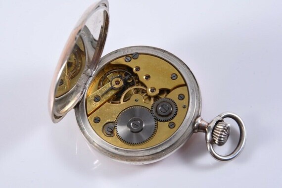 Magnificent pocket WATCH ZENITH SILVER sabonette … - image 5