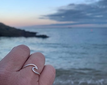 Bague vague - argent sterling - 925, bague vague, bague vague en argent, bague bord de mer, bague océan