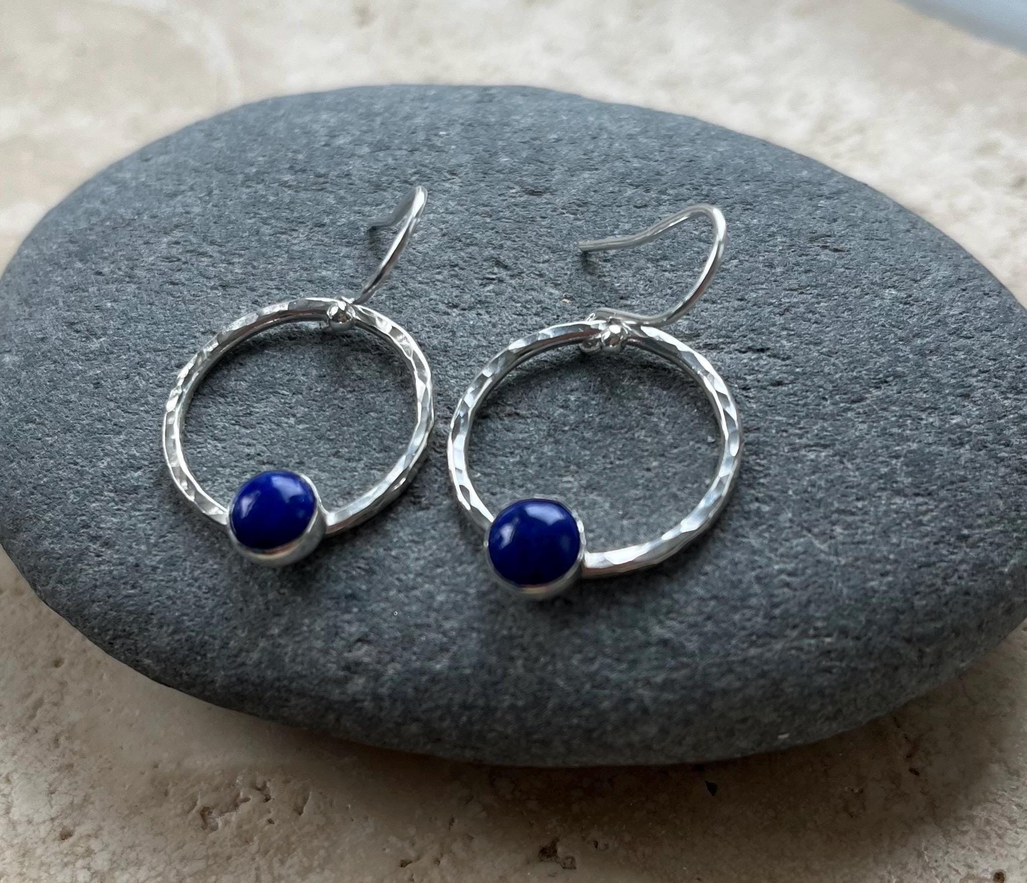 Hoop Earrings Lapis Lazuli UK