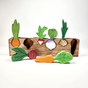 Root Vegetable Puzzle - Montessori and Waldorf inspired education toy   6 Veggies