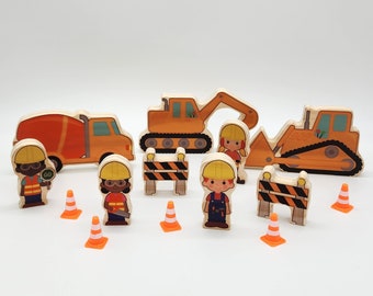 Construction Zone Sensory Playscape - Great small world play toys for boys and girls.  Waldorf and Montessori inspired.