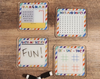 Acryl On the Go Spielbretter / Reisespiele / Spiele unterwegs / Beschäftigte Aktivitäten / Klassische Spiele / Reisespaß / Geschenkideen für jedes Alter