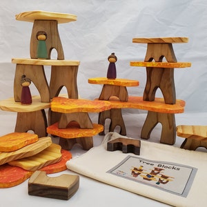 Tree Building Blocks Montessori inspired Wooden Toy, Toddler Blocks, Preschool Blocks