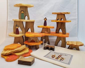 Tree Building Blocks Montessori inspired Wooden Toy, Toddler Blocks, Preschool Blocks