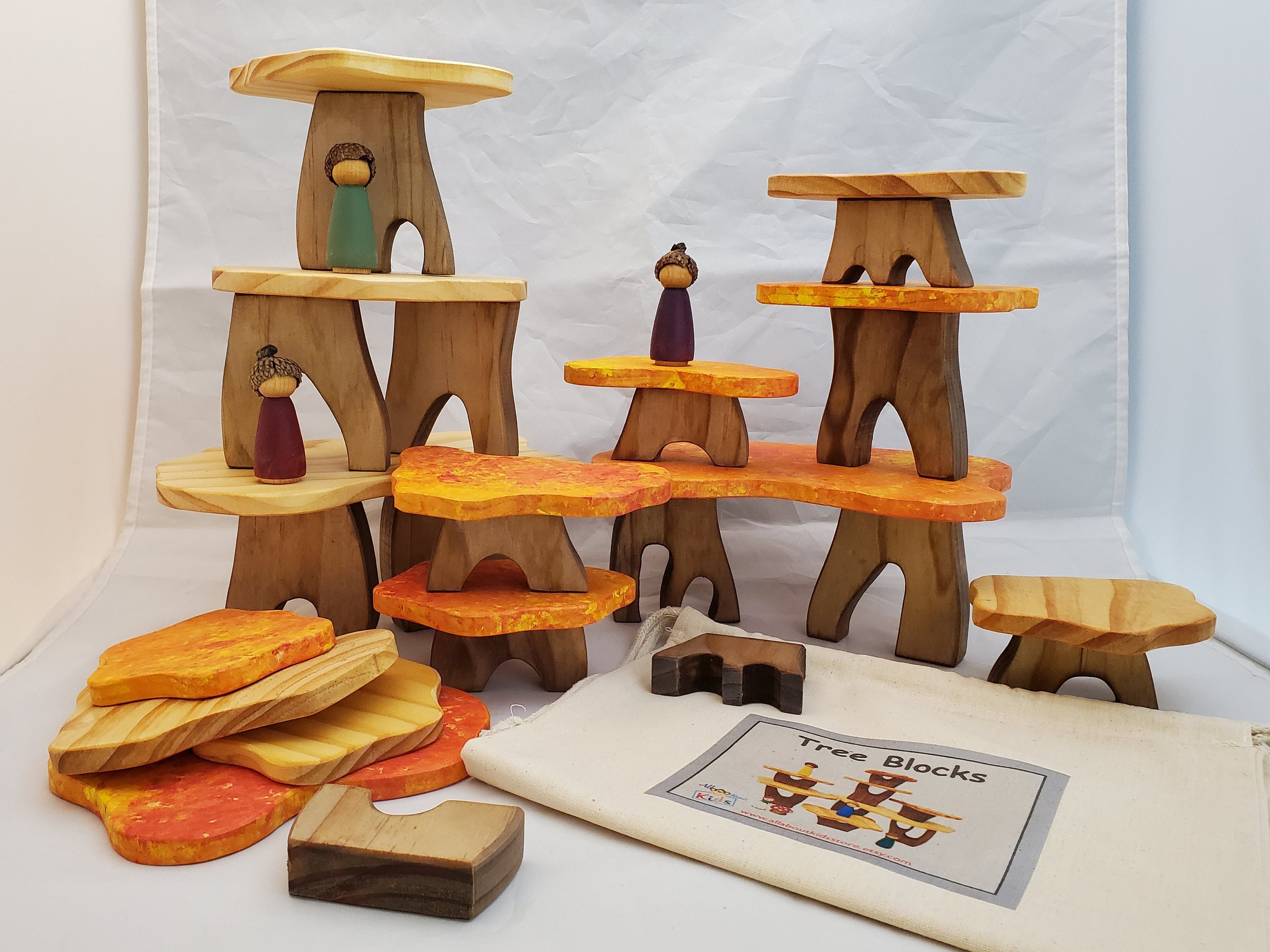 Wooden Blocks, Handcrafted Waldorf & Montessori Educational