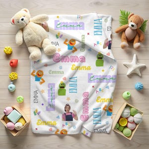 Ms Rachel Personalized Name Blanket / Toddler Blanket / Custom Name / Ms Rachel Toy / Preschool Name Blanket / Personalized Blanket