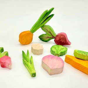 Root Vegetable Puzzle Montessori and Waldorf inspired education toy 6 Veggies image 4