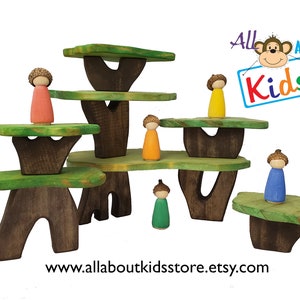 Tree Building Blocks Montessori inspired Wooden Toy, Toddler Blocks, Preschool Blocks image 8