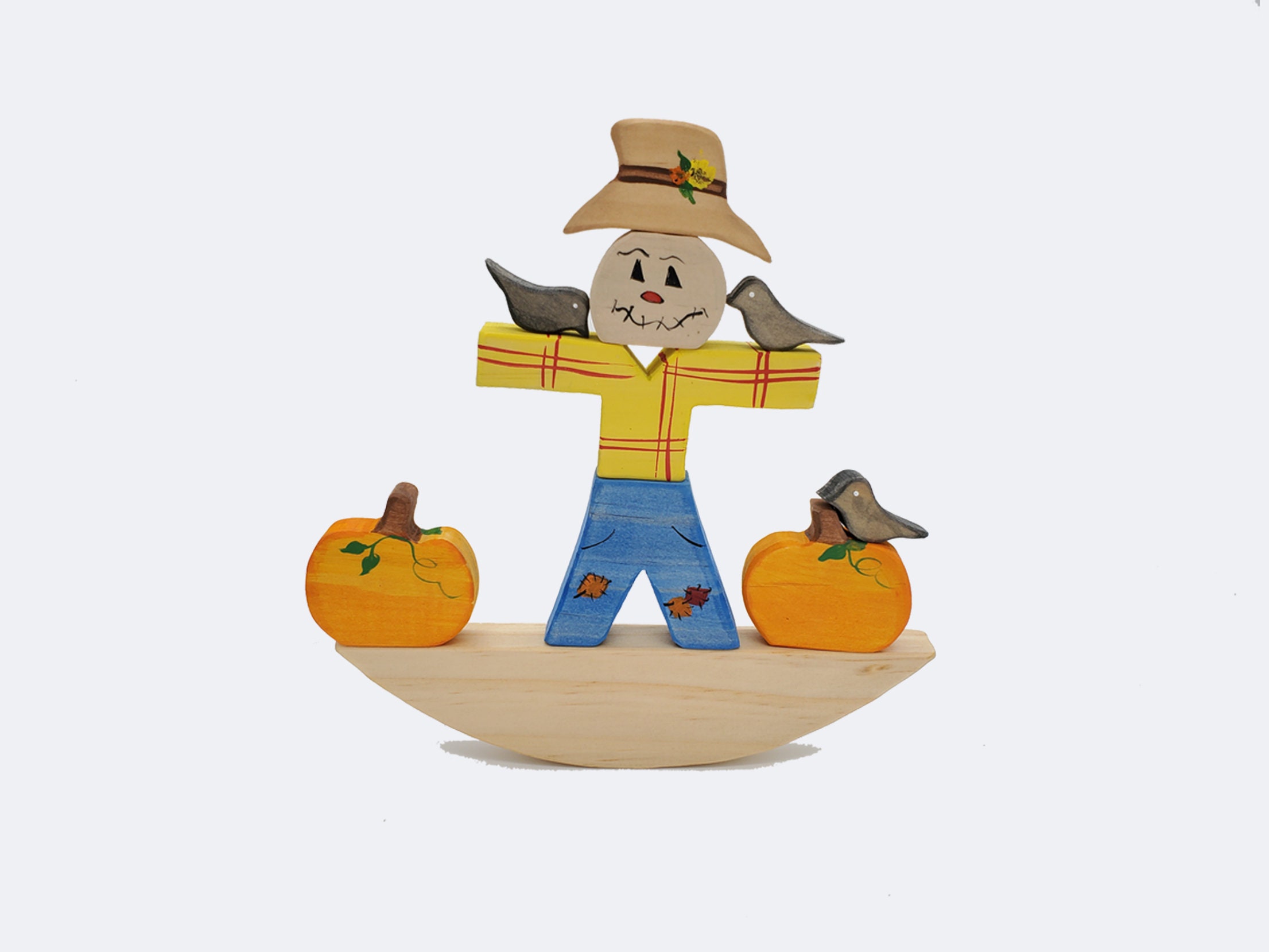 Build and Balance Scarecrow - Great fall toy for boys and girls!  Blocks shaped as a scarecrow