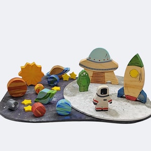 Spectacular Space Playscape - Great small world toys for boys and girls.  Montessori and Waldorf Inspired.