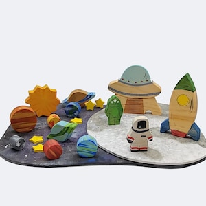 Spectacular Space Playscape - Great small world toys for boys and girls.  Montessori and Waldorf Inspired.