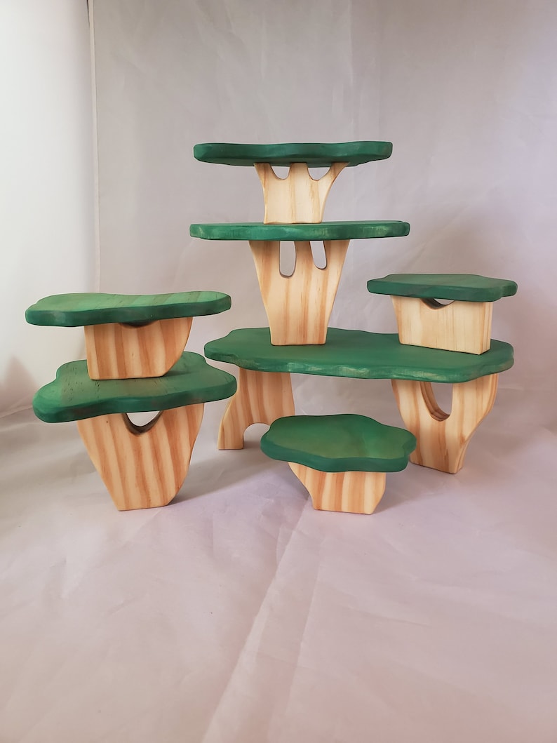 Tree Building Blocks Montessori inspired Wooden Toy, Toddler Blocks, Preschool Blocks image 6