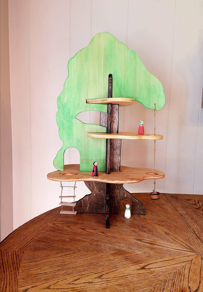 gnomes and dolls.. Great for all ages. Slide to Create Treehouse Montessori Waldorf Inspired Playset for fairy
