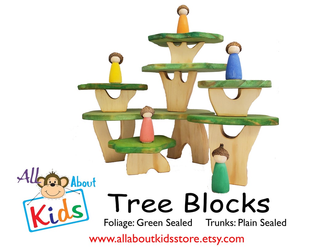 Tree Building Blocks Montessori Inspired Wooden Toy, Toddler Blocks, Preschool Blocks Etsy