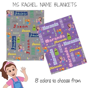 Ms Rachel Personalized Name Blanket / Toddler Blanket / Custom Name / Ms Rachel Toy / Preschool Name Blanket / Personalized Blanket