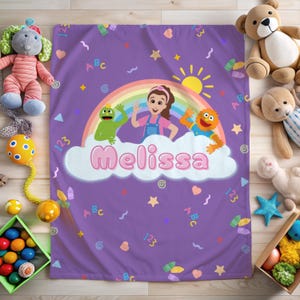 Ms Rachel Personalized Name Blanket / Toddler Blanket / Custom Name / Ms Rachel Toy / Preschool Name Blanket / Personalized Blanket