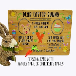 Wooden Easter Bunny Tray, Personalized Easter Bunny Tray, Easter Bunny Treat Tray, Egg Shaped Treat Tray, Bunny Snack Treat Tray From Kids
