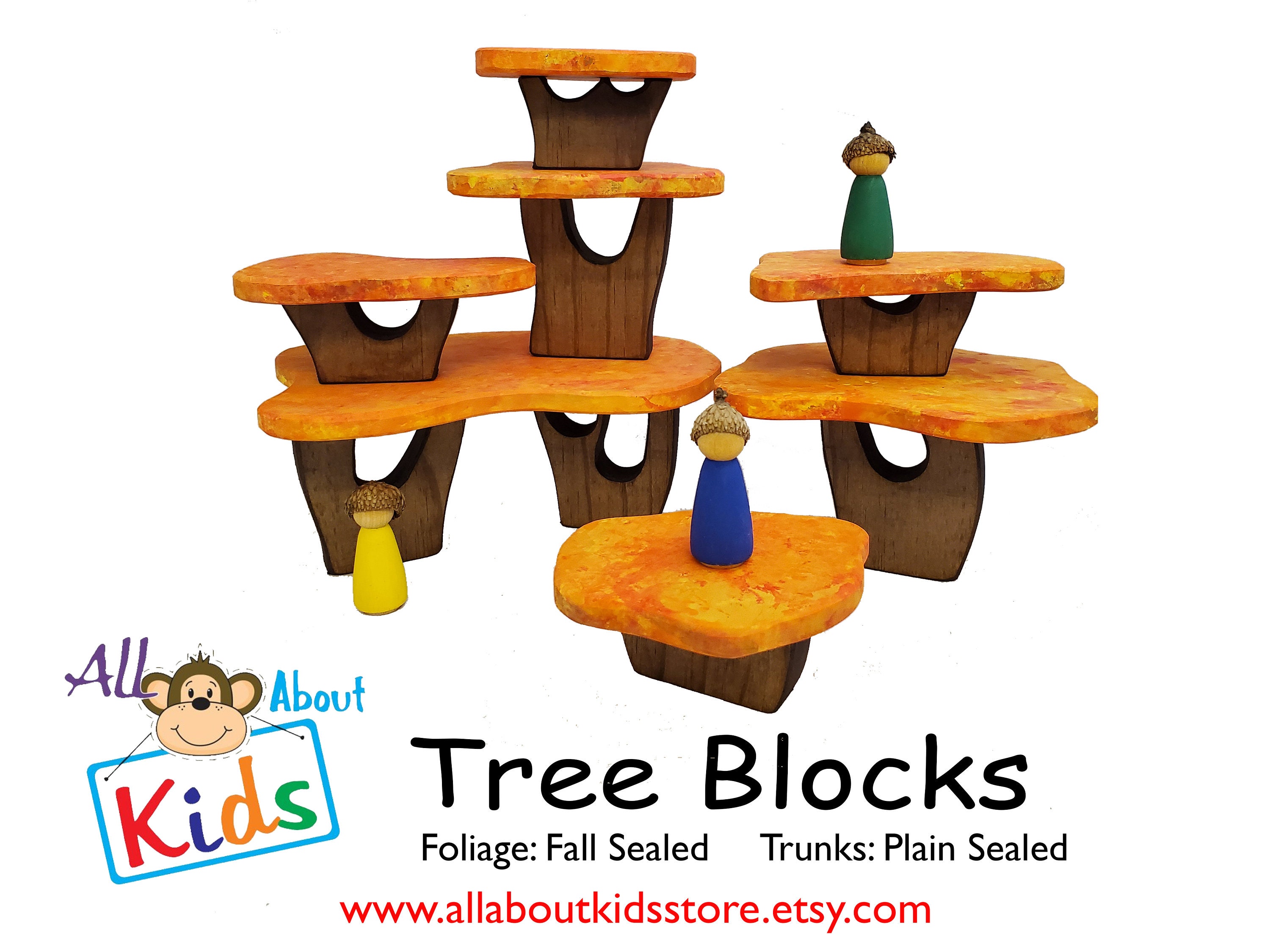 Tree Building Blocks Montessori inspired Wooden Toy Toddler Etsy