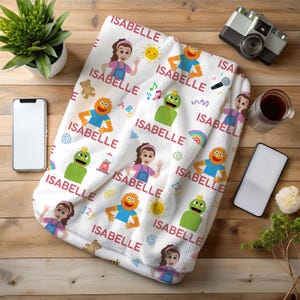 Ms Rachel Personalized Name Blanket / Toddler Blanket / Custom Name / Ms Rachel Toy / Preschool Name Blanket / Personalized Blanket