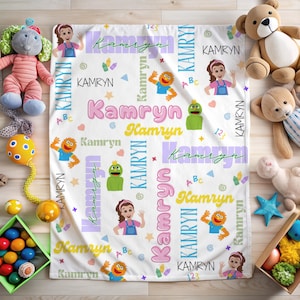 Ms Rachel Personalized Name Blanket / Toddler Blanket / Custom Name / Ms Rachel Toy / Preschool Name Blanket / Personalized Blanket