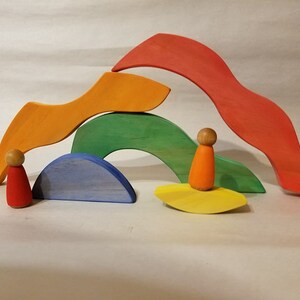 Rainbow Stacker Puzzle - Montessori and Waldorf Inspired - Etsy