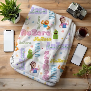 Ms Rachel Personalized Name Blanket / Toddler Blanket / Custom Name / Ms Rachel Toy / Preschool Name Blanket / Personalized Blanket