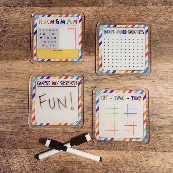 Acrylic On the Go Game Boards / Travel Games / Games on the Go / Busy Activities / Classic Games / Travel Fun / Gift Ideas for all ages