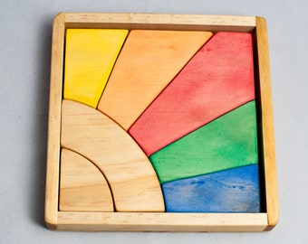 Sunray Wooden Puzzle Rainbow with Tray