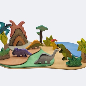 Volcano Valley Playscape - Great small world toys for boys and girls.  Montessori and Waldorf Inspired.