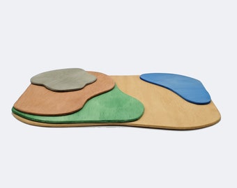 Wood Play Mat for Small World Playscapes - Prehistoric or Desert Theme - Pretend Play - Montessori and Waldorf Inspired.