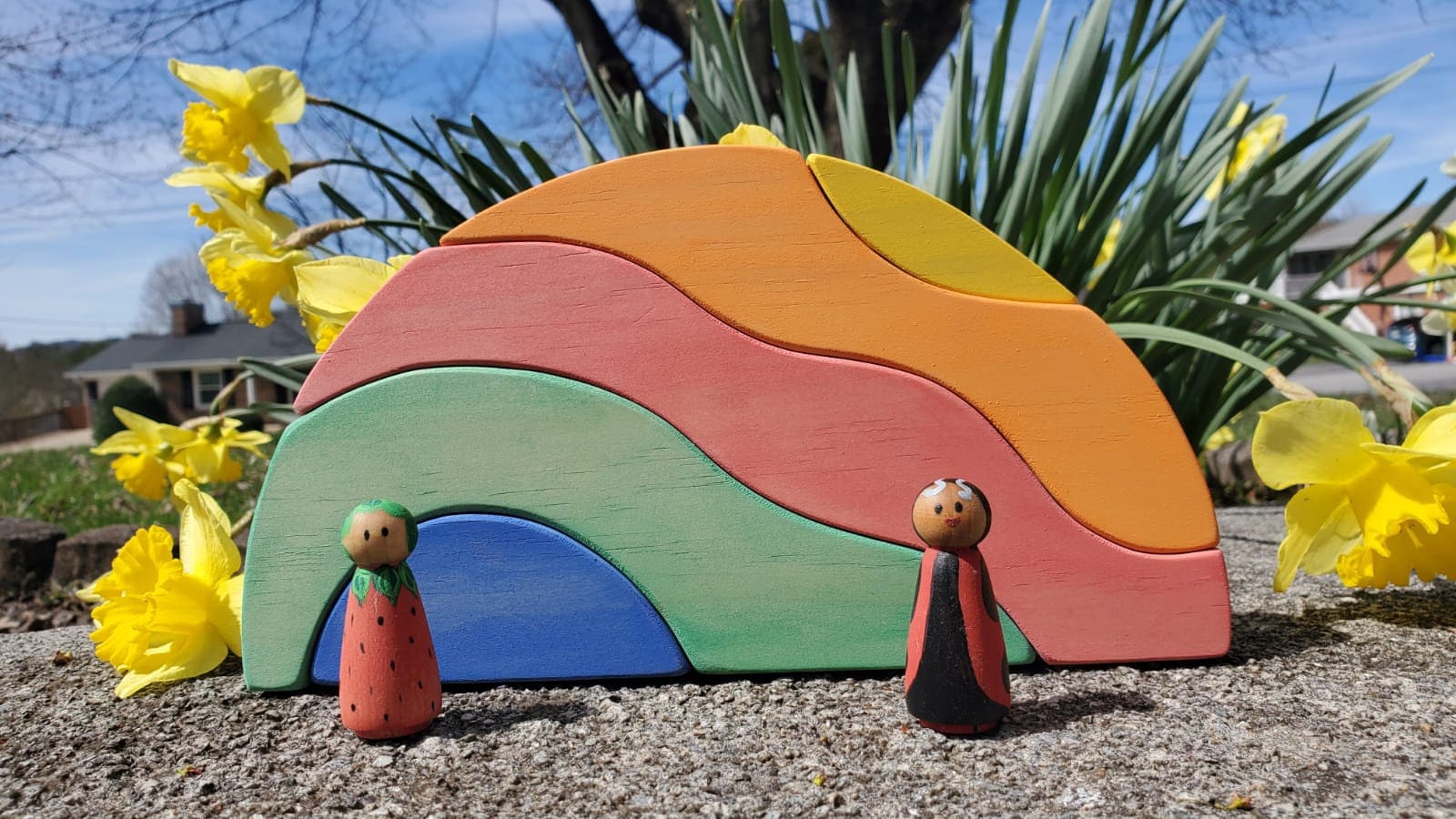 Rainbow Stacker Puzzle - Montessori and Waldorf Inspired - Etsy