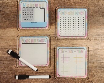 Acryl-Spielbretter für unterwegs - Klassische Reisespiele für Kinder - Wiederverwendbare und tragbare Aktivitäten