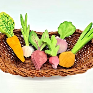 Root Vegetable Puzzle Montessori and Waldorf inspired education toy 6 Veggies image 3