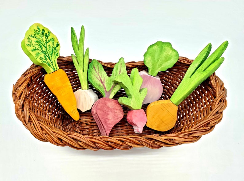 Root Vegetable Puzzle Montessori and Waldorf inspired education toy 6 Veggies image 3