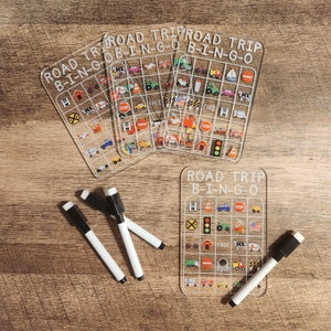 BINGO / Travel Games / Games on the Go / Busy Activities / Classic Games / Acrylic Games / Travel Fun / Gift - Road Trip Edition / Family